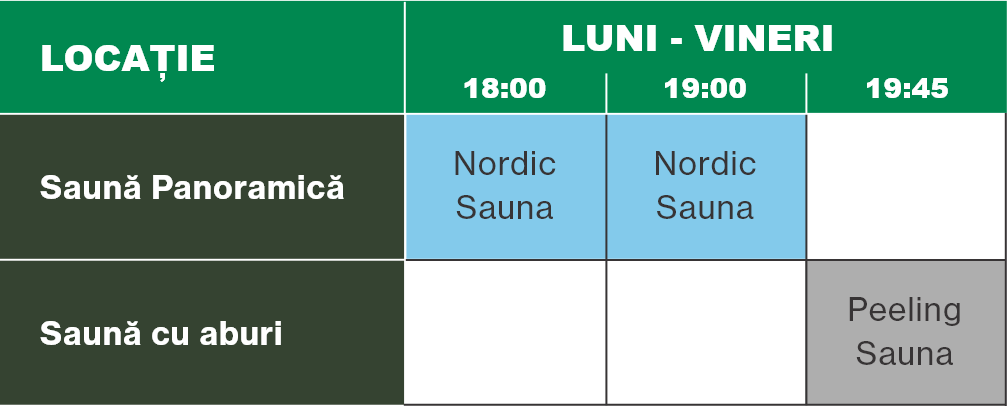 Tabel Luni Vineri 1 - Amazonia Aquapark